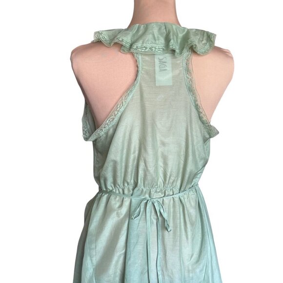 NWT SAGA Flowy Vest Duster Sz.S Mint Green Silk Lace Ruffles Fairy Romantic - Picture 7 of 16